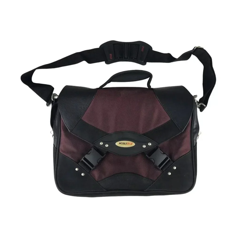 Mobile Edge Unisex Adult Black Burgundy‎ Bring It On Inner Pockets Messenger Bag